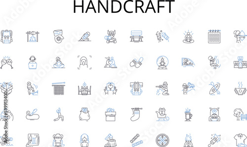 Handcraft line icons collection. Growth, Prosperity, Wealth, Expansion, Stability, Advancement, Improvements vector and linear illustration. Development,Innovation,Efficiency outline signs set