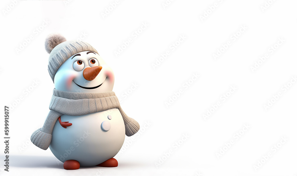 Illustration of a cheerful snowman. A Festive 3D Rendering of a Joyful Snowman, Perfect for Winter Season Promotions and Holiday-Themed Projects Illustration of a cheerful snowman. A Festive 3D Rendering of a Joyful Snowman, Perfect for Winter Season Promotions and Holiday-Themed Projects