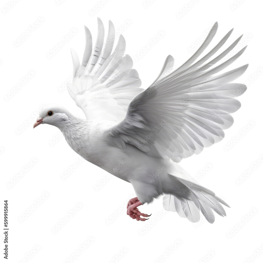 White Dove. Transparent isolated background. AI generated White Dove. Transparent isolated background. AI generated