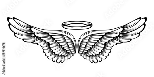 Vector angel wings tattoo design