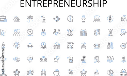 Entrepreneurship line icons collection. Internet, Websites, Cyberculture, Digital, Browsers, Surfing, Connection vector and linear illustration. E-commerce,Searching,Online outline signs set