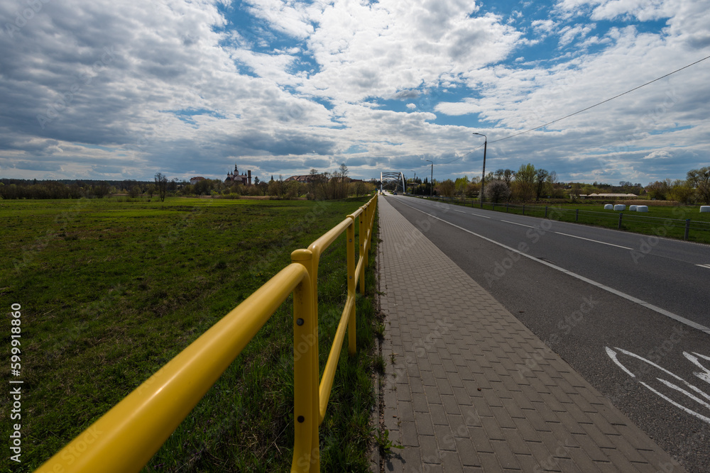 the road to Supraśl and the Orthodox monastery in the background