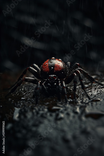 dark black spider Generative AI © Ralf