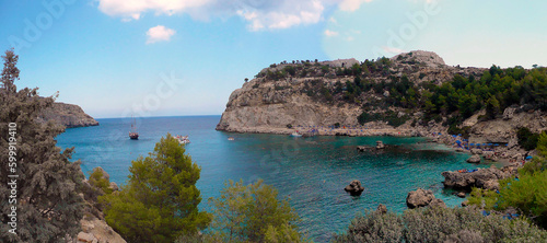 Kalithea beach in Rhodes island, Greece photo