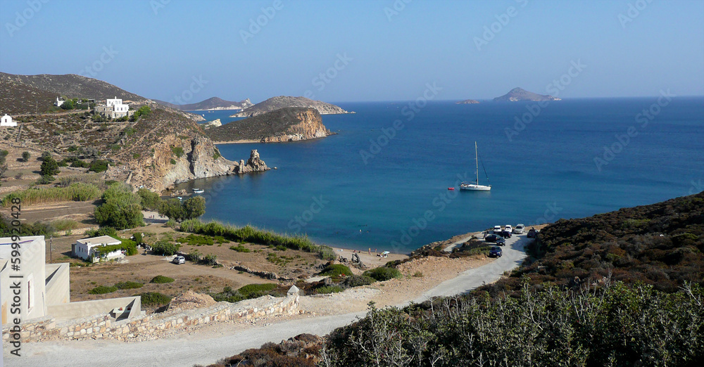 Vagi beach on Patmos island, Greece