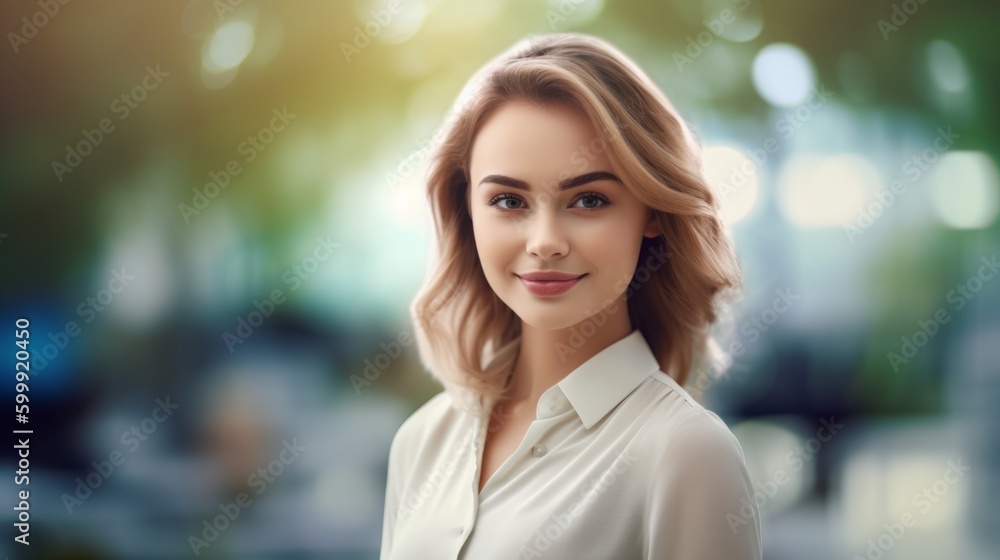 A radiant woman enjoying a sunny summer day in the city park, basking in the warmth and beauty of nature amid urban life. Generative AI. A radiant woman enjoying a sunny summer day in the city park, basking in the warmth and beauty of nature amid urban life. Generative AI.