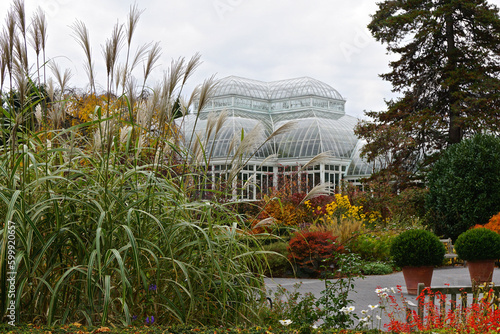 The Bronx, New York: The Enid A. Haupt Conservatory (1902), a greenhouse in the New York Botanical Garden, was modeled after the Palm House at the Royal Botanic Garden at Kew, England.