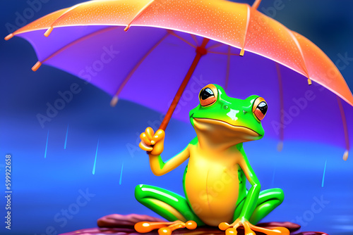 the frog under the umbrella was created by artificial intelligence
