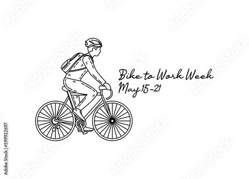line art of bike to work week good for bike to work week celebrate. line art. illustration.