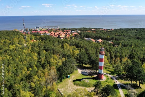 Nida Lighthouse is located in Nida, on the Curonian Spit in between the Curonian Lagoon and the Baltic Sea