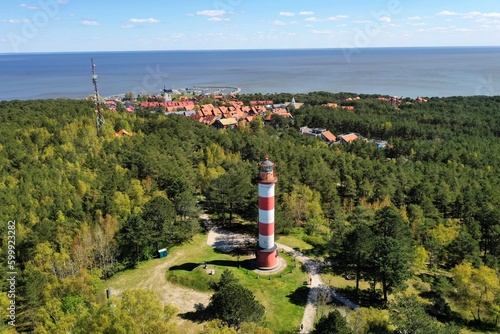 Nida Lighthouse is located in Nida  on the Curonian Spit in between the Curonian Lagoon and the Baltic Sea