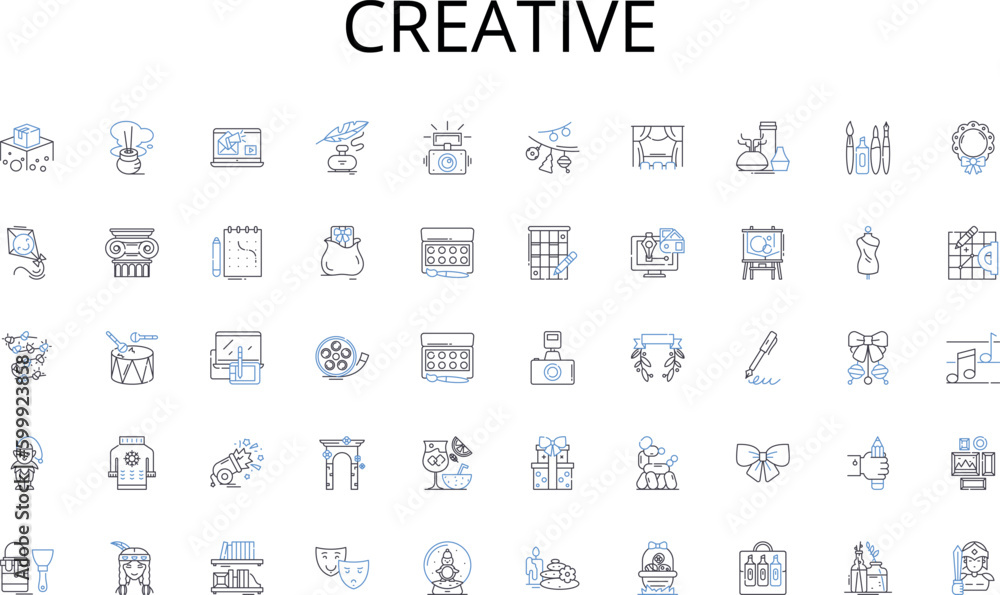 Creative line icons collection. Employment, Workforce, Union, Contract, Career, Profession, Job vector and linear illustration. Human resources,Productivity,Management outline signs set