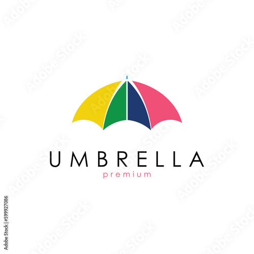 Colorful Umbrella Logo Template with Simple Concept