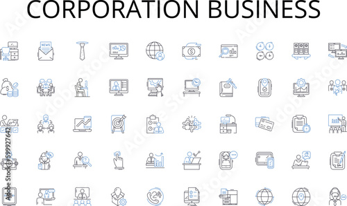 Corporation business line icons collection. Trading, Stocks, Bonds, Investors, Securities, Derivatives, Options vector and linear illustration. Futures,IPOs,Commodities outline signs set © michael broon