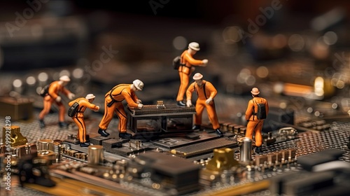 construction work on printed circuit board