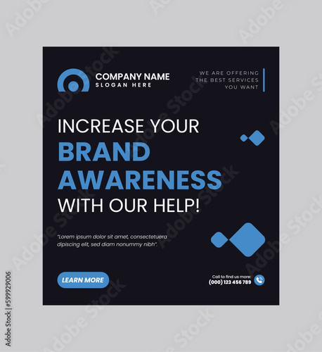 Digital business marketing banner for social media post template, We are digital marketing experts, and We find new ways to market you digitally, Your business needs attention