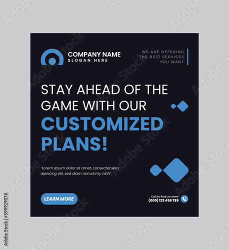 Digital business marketing banner for social media post template, We are digital marketing experts, and We find new ways to market you digitally, Your business needs attention