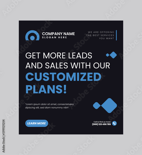 Digital business marketing banner for social media post template, We are digital marketing experts, and We find new ways to market you digitally, Your business needs attention