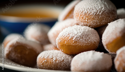 Traditional polish sweets doughnuts . Generative Ai