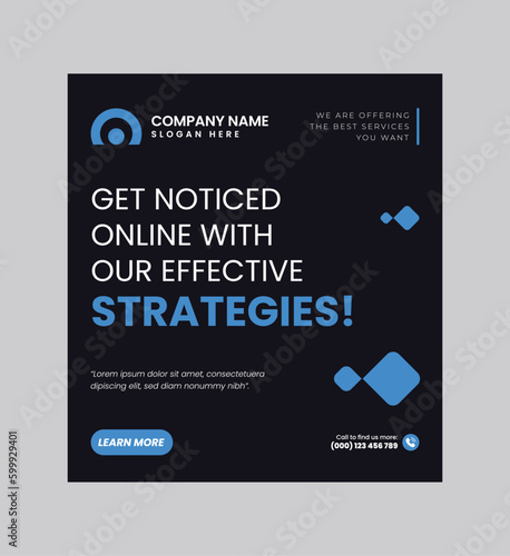 Digital business marketing banner for social media post template, We are digital marketing experts, and We find new ways to market you digitally, Your business needs attention