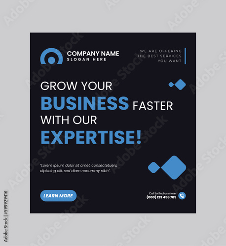 Digital business marketing banner for social media post template, We are digital marketing experts, and We find new ways to market you digitally, Your business needs attention