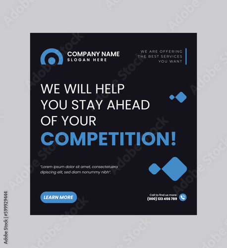 Digital business marketing banner for social media post template, We are digital marketing experts, and We find new ways to market you digitally, Your business needs attention