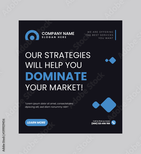 Digital business marketing banner for social media post template, We are digital marketing experts, and We find new ways to market you digitally, Your business needs attention