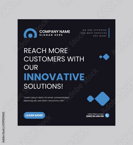 Digital business marketing banner for social media post template, We are digital marketing experts, and We find new ways to market you digitally, Your business needs attention