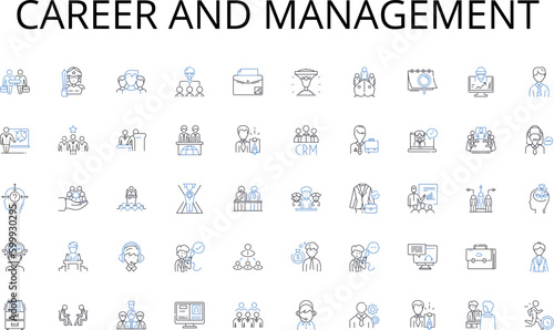 Career and management line icons collection. Creativity, Strategy, Punctuation, Branding, Keywords, Typography, T vector and linear illustration. Clarity,Structure,Formatting outline signs set