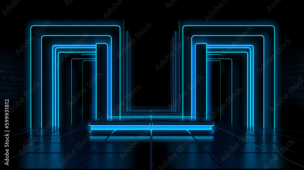 Blue neon backgrounds. Abstract minimalist design Blue neon backgrounds. Abstract minimalist design