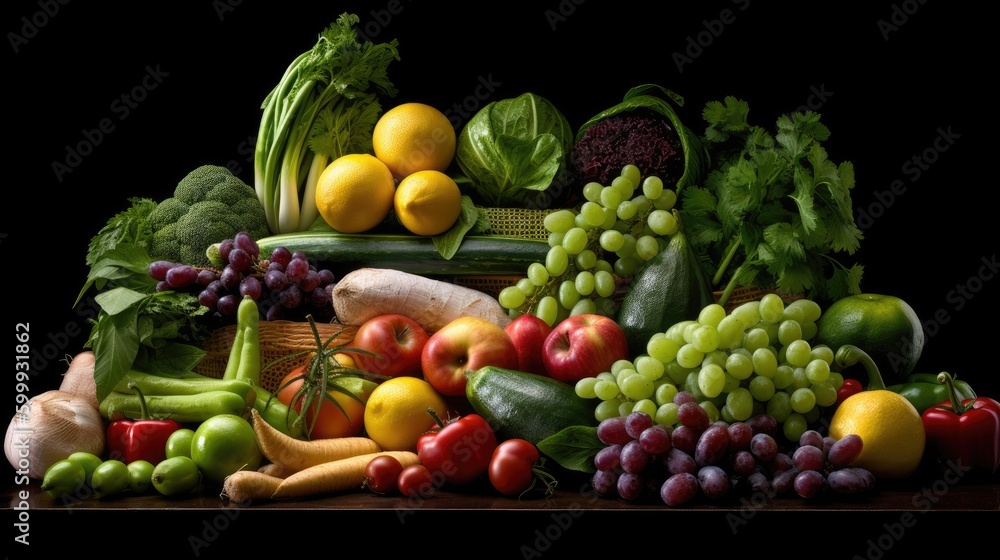 variety of fresh fruits and vegetables