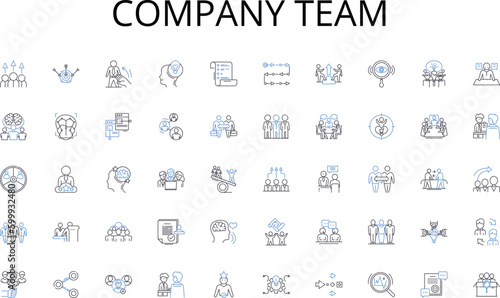 Company team line icons collection. Flexibility, Independence, Freelance, Hustle, Innovation, Mobility, Opportunity vector and linear illustration. Diversity,Entrepreneurship,Technology outline signs