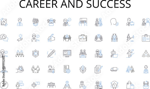 Career and success line icons collection. Metropolis , Sprawl , Megacity , Infrastructure , Population , Gentrification , Skyscrapers vector and linear illustration. Public transport ,High-rise