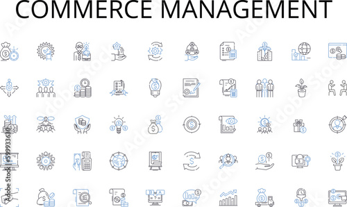 Commerce management line icons collection. Traffic, Mass transit, Bicycle, Carpooling, Congestion, Subway, Ferry vector and linear illustration. Motorbike,Walking,Companionship outline signs set