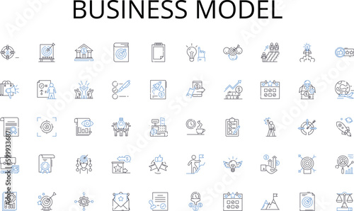 Business Model line icons collection. Home, Residence, Dwelling, Property, Abode, Shelter, Habitat vector and linear illustration. Accommodation,Domicile,Manor outline signs set