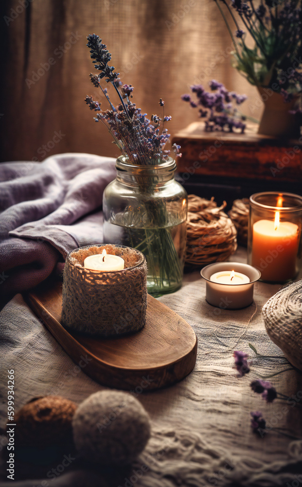 home spa background with natural elements on the table home spa background with natural elements on the table