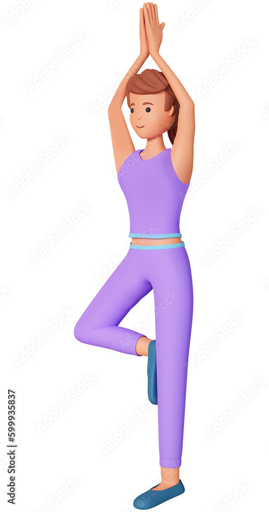 3d illustration of woman doing yoga exercise. An adult girl doing stretching exercise of yoga 3d illustration 3d illustration of woman doing yoga exercise. An adult girl doing stretching exercise of yoga 3d illustration