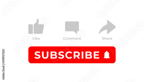 Like, Comment, Share, and Subscribe. Icon Set for Channel and Social Media.Vector illustration