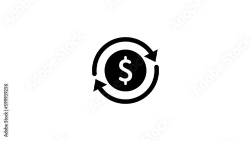 Animated of currency exchange icons. 4K video. Icon for money transfer. Motion graphics and digital composition