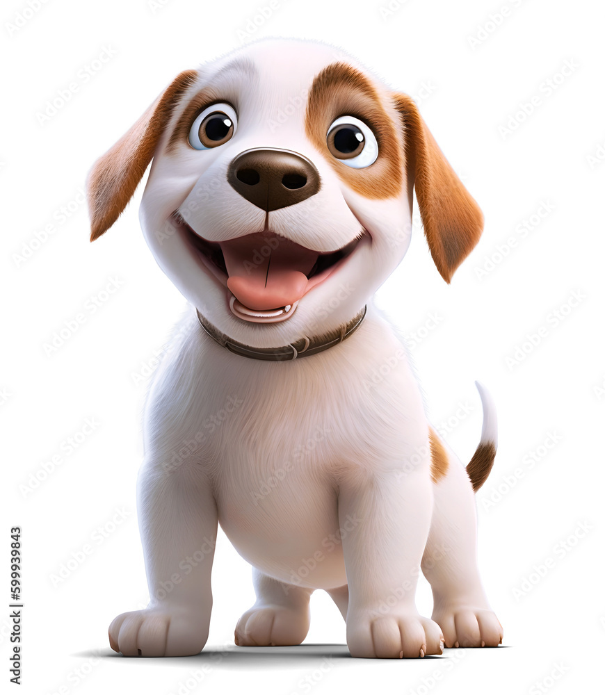 beagle puppy, isolated background. Generative Ai.