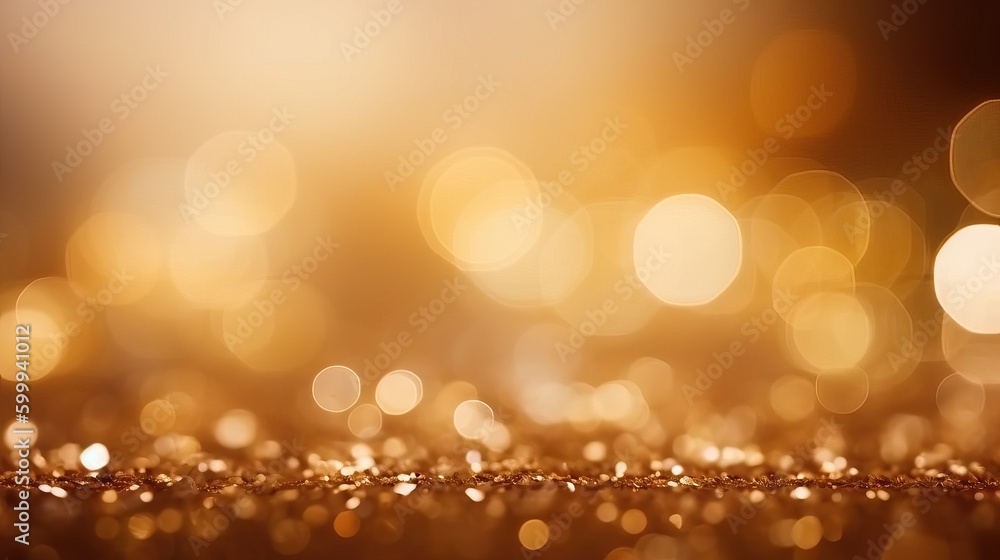 Soft bokeh light on gold gradient background with generative ai Stock ...