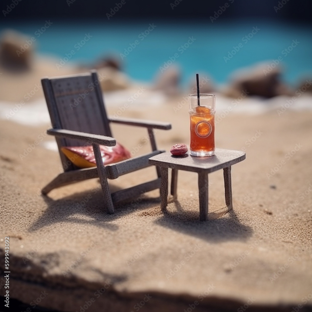 Naklejka premium Generative ai illustration. Summer