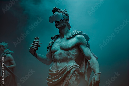 Statue in VR glasses