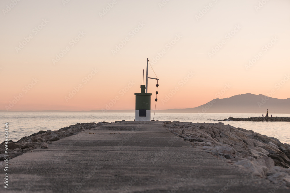Sunset at a jetty in southern Spain.
