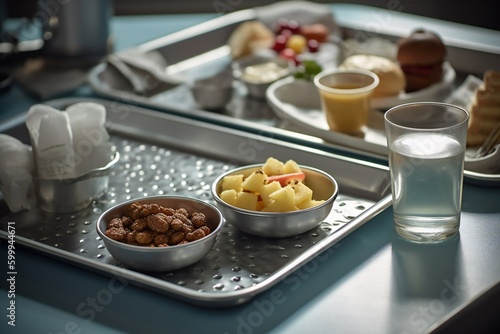AI Generative. Revolutionizing Hospital Dining: Food Tray, Meal