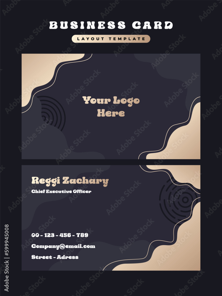 Luxury Black Gold Business Card Layout Template