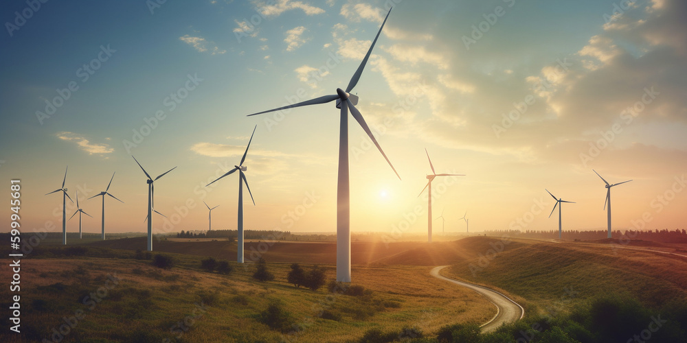 Obraz premium Generative ai illustration. Green energy.