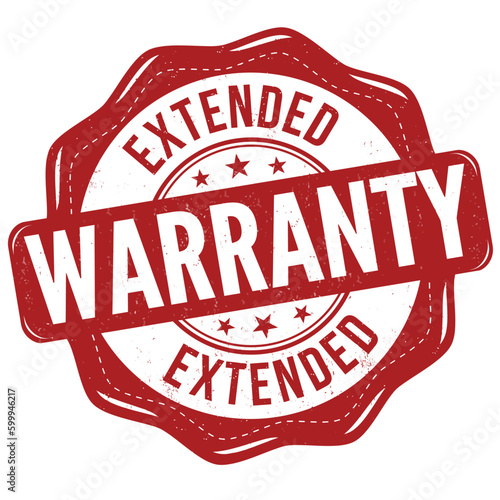 Extended warranty grunge rubber stamp