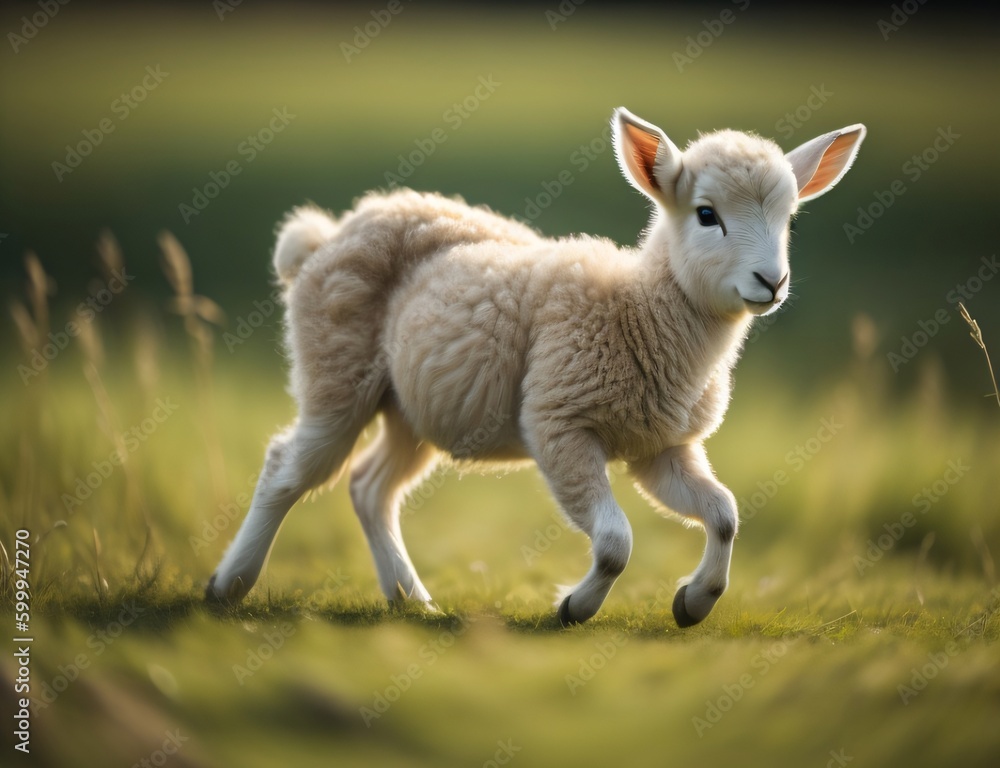 Obraz premium Ai generated A baby animal, like a lamb or a fawn