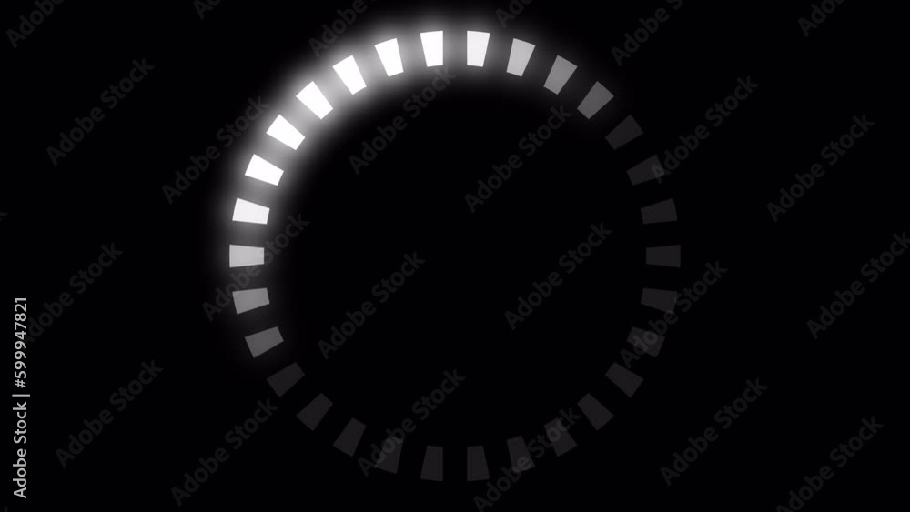 Loading Circle Video with Glow. Loading Animation on Transparent ...